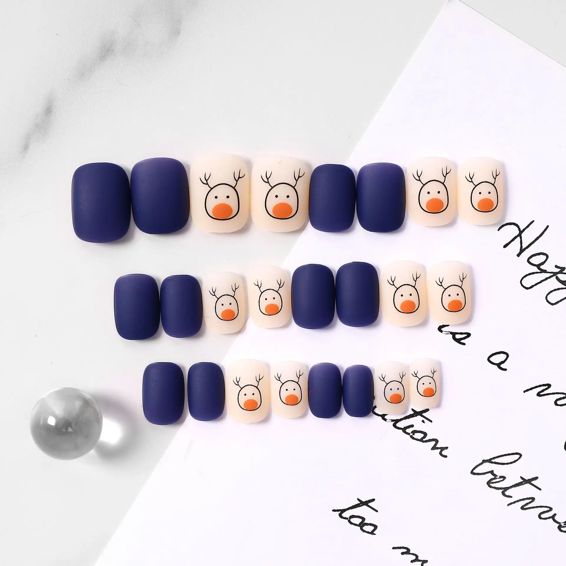 Press on Nails Supplies Professional Ultra-thin Finished Fake Nails Art Round Head Wearing Coffin False Nail Tips Full Set 24pcs