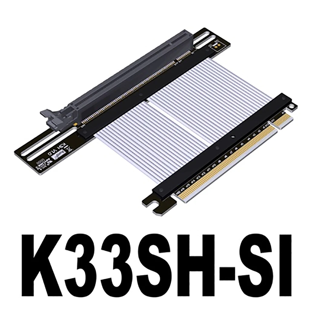 PCIe 4.0 X16 Riser Cable K33SH-SI High Speed PCI Express Gen4 Wire for Vertical ATX Gaming RTX4090 RX6900XT X570 B550