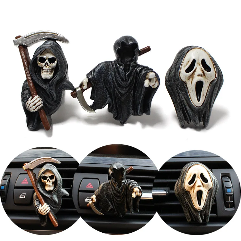 

3pcs/set Grim Reaper Car Air Freshener Clip - AC Vent Decor with Scented Card