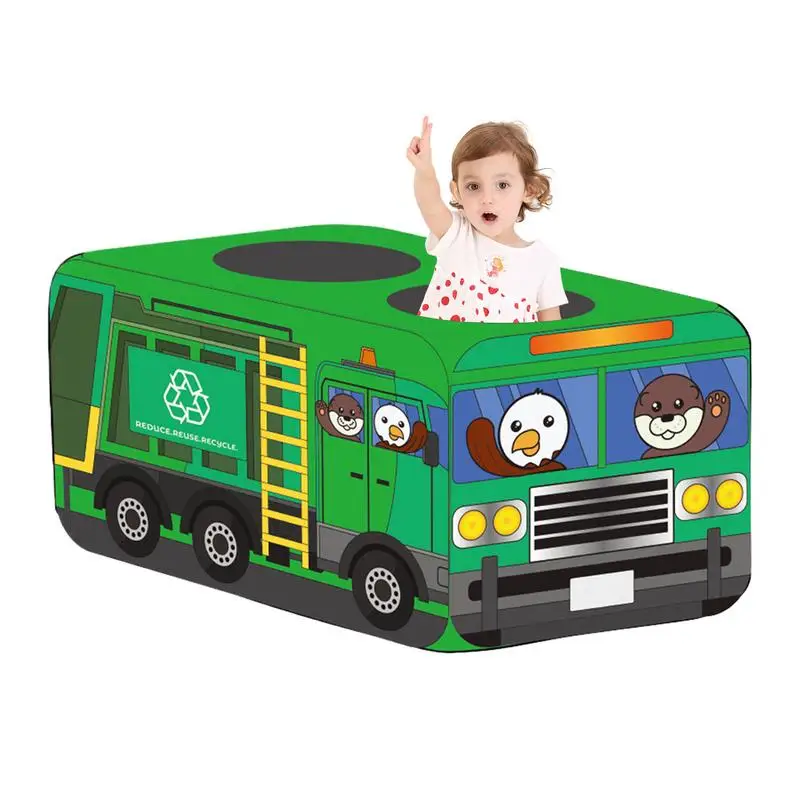 Tente pliable à thème voiture pour enfants, tentes de jeu créatives pour tout-petits, maison de jeu intérieure, tente à thème bus