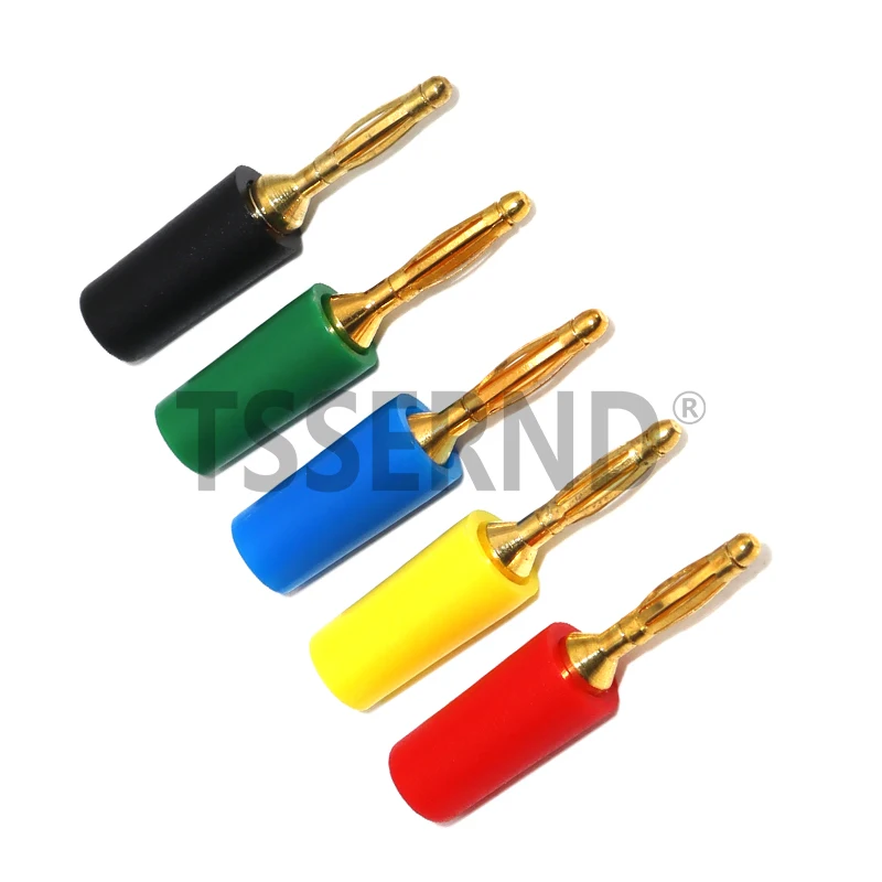 5PCS 2MM Connector Welded Experimental Test Cord Head Audio Banana Plug Mini Speaker Pure Copper Plastic Shell