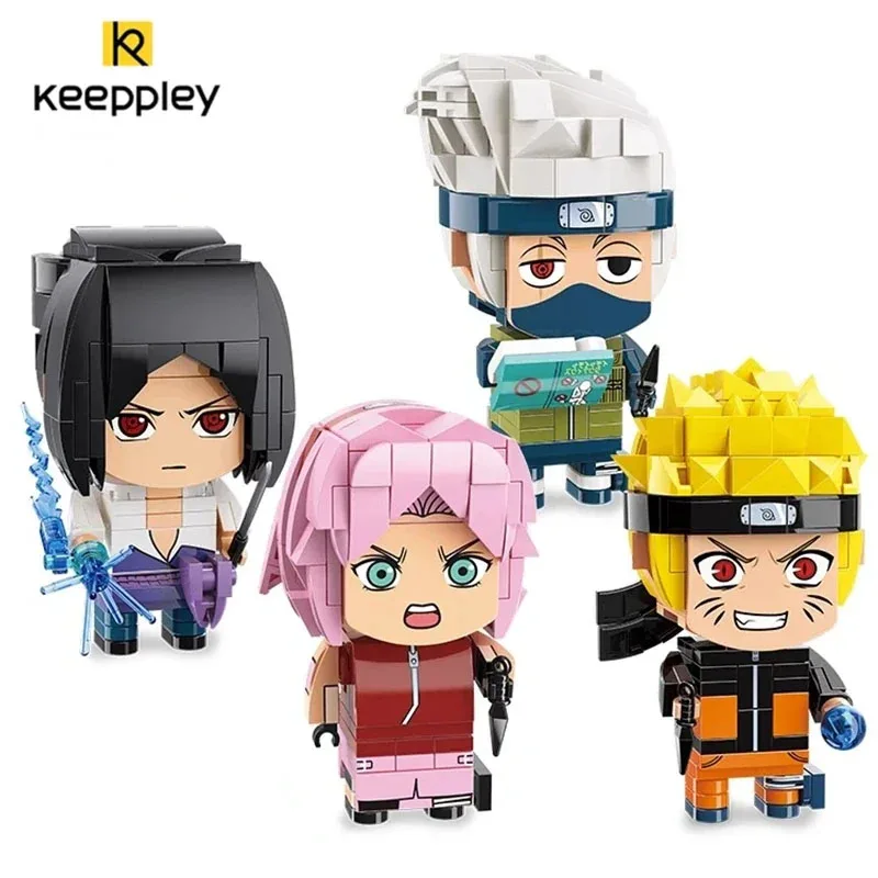 keeppley Naruto building blocks Team 7 Hatake Kakashi Haruno Sakura Uzumaki Naruto Uchiha Sasuke model assembled children\'s toys