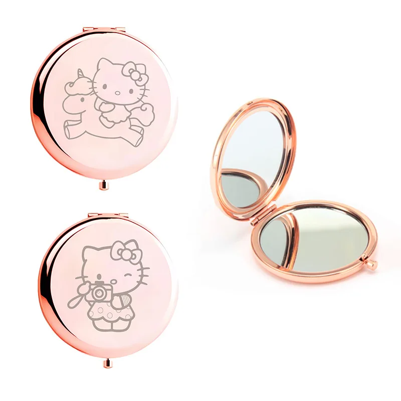 

Sanrio Hello Kitty Round Circle Fold Mirror Kawaii Cartoon Portable Pocket Mirror Anime My Melody Makeup Mirrors Girls Gifts