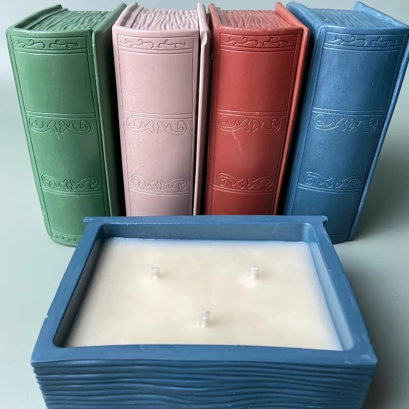 DIY Book Jewelry Box Silicone Molds Gypsum Candle Decoration Notebook Storage Jar with Lid Ornament Resin Mold Home Handicrafts