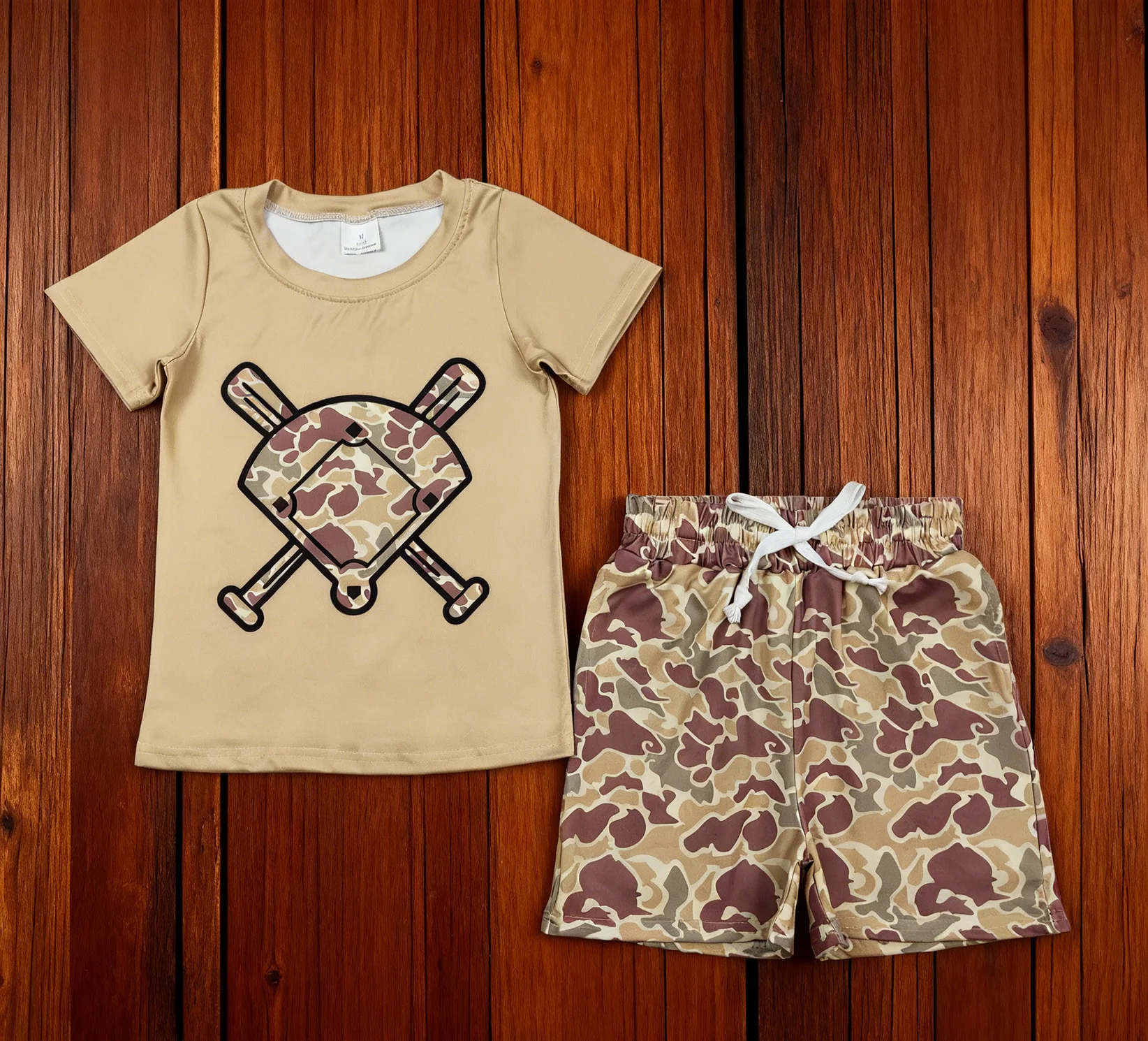 

Z1118-03 BT1418SS0696 Kids Summer Outfit Short Sleeve Top With Shorts Set Children Boutique Clothes