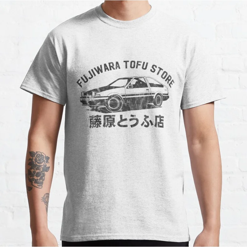 

Fujiwara Tofu Store 80s Vintage Anime Initial D Japan manga Mountain Drift Racing Graphic T Shirts large size Adult S-6XL