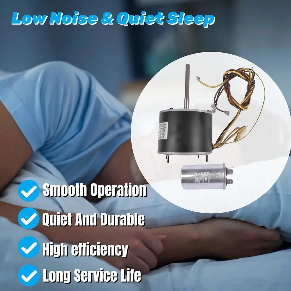 W51-14CJA1-02 Condenser an Motor - 1/4 HP, 208-230V, 1075 RPM, Reversible Rotation, Replacement or HVAC Units, Commercial Rerige