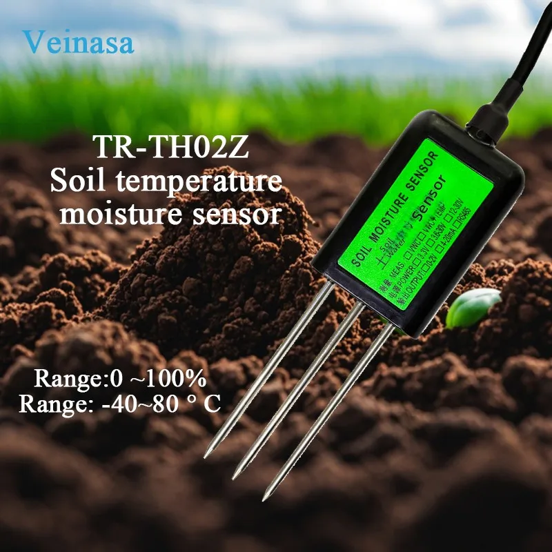 2026 New TR-TH02Z Soil Temperature & Humidity Sensor with Soil Moisture Measurement FDR Method RS485 IP68 4-20mA 0-2V