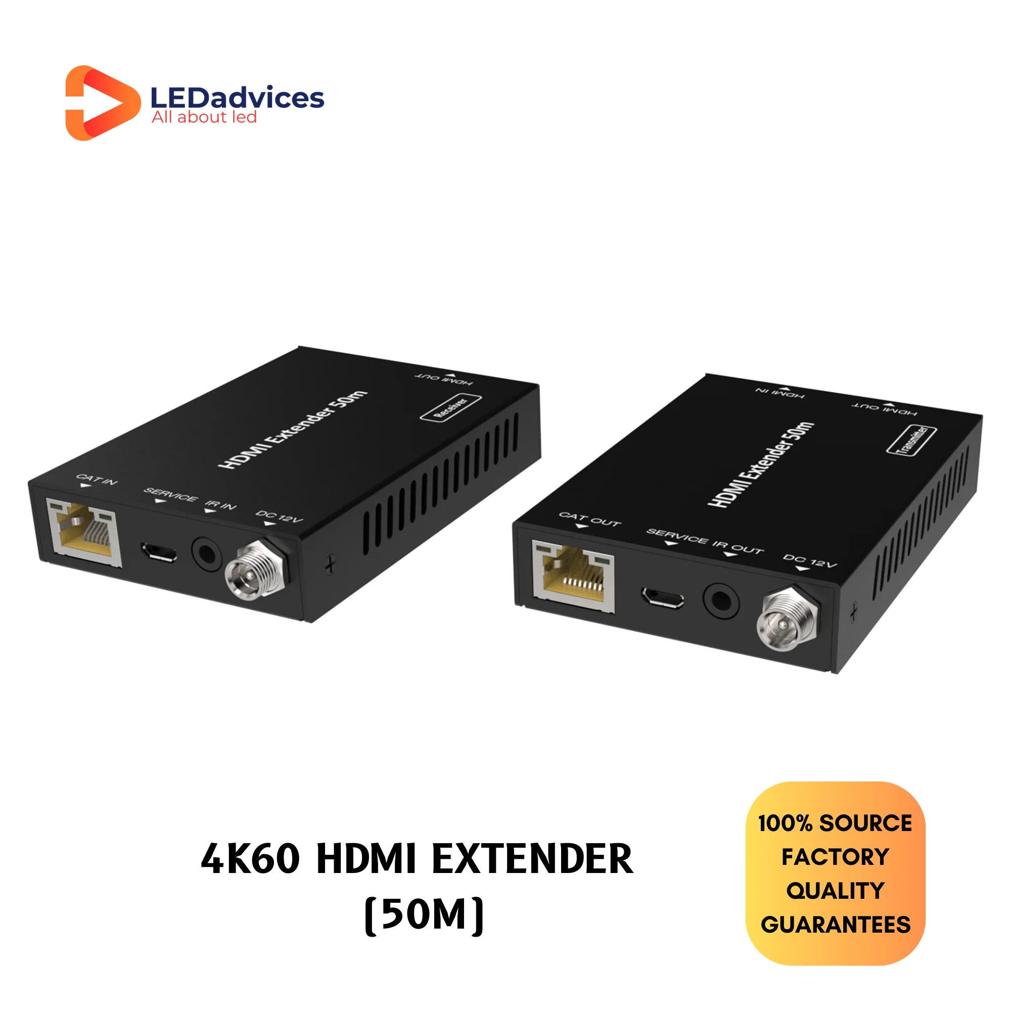 

4K60 HDMI Extender 50m Via CAT5e/6 Cable, HDC-EDB50C