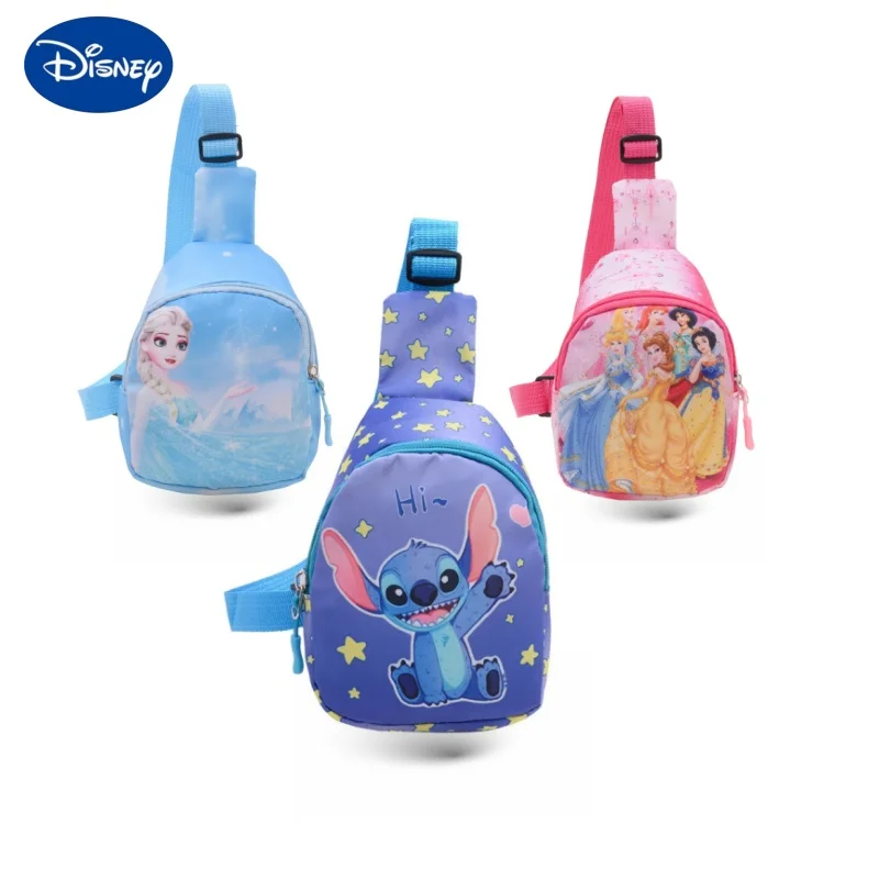 

Disney Stitch Children Chest Bag Small Princess Pooh Bear Boy Girl Cute Mini Outdoor Shoulder Bags Kid Zipper Wasit Bag Kid Gift