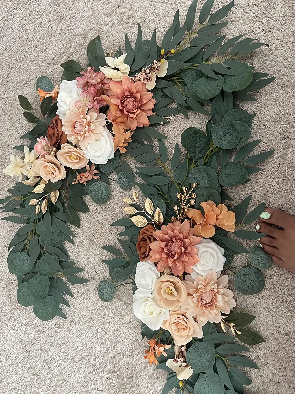 

Artificial Table Runner Flowers Wedding Arch Greenery Backdrop Doorways Table Decor Eucalyptus Willow Leaves Vines Rose Garland