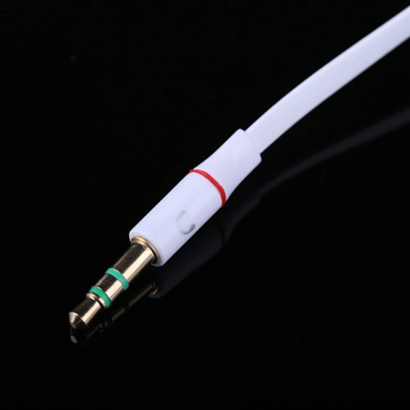 mm Gold Plated Headphone Earphone Audio Cable Micphone Y Splitter Adapter 1 Female to 2 male Connected Cord to Laptop PC