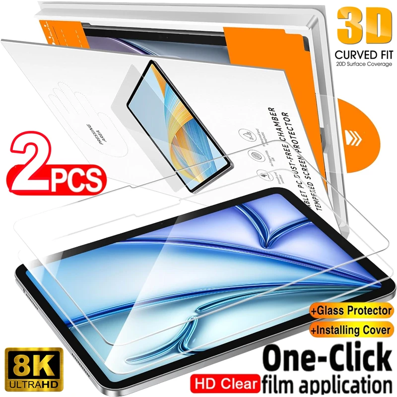 

2/1PCS Easy Install Tempered Glass Screen Protector for IPad Air6 11/13inch Anti-scratch Bubble Free Film for IPad 11th A16 2025