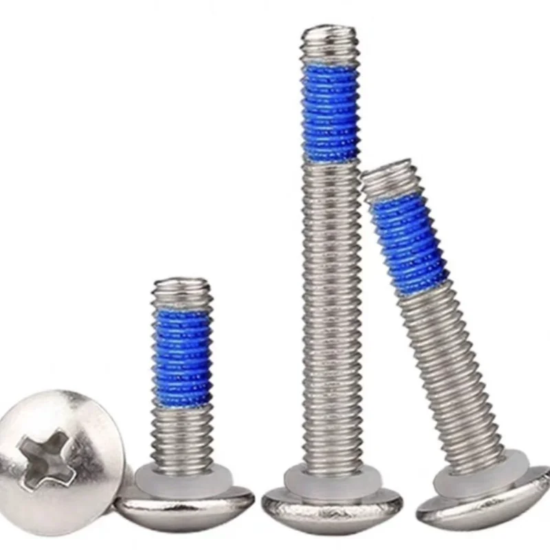 20Pcs M2 M2.5 M3 M4 M5 M6 M8 304 SS Large Flat Head Phillips Glue Dispensing Anti-Loosening Shockproof Screw with Sealing Washer