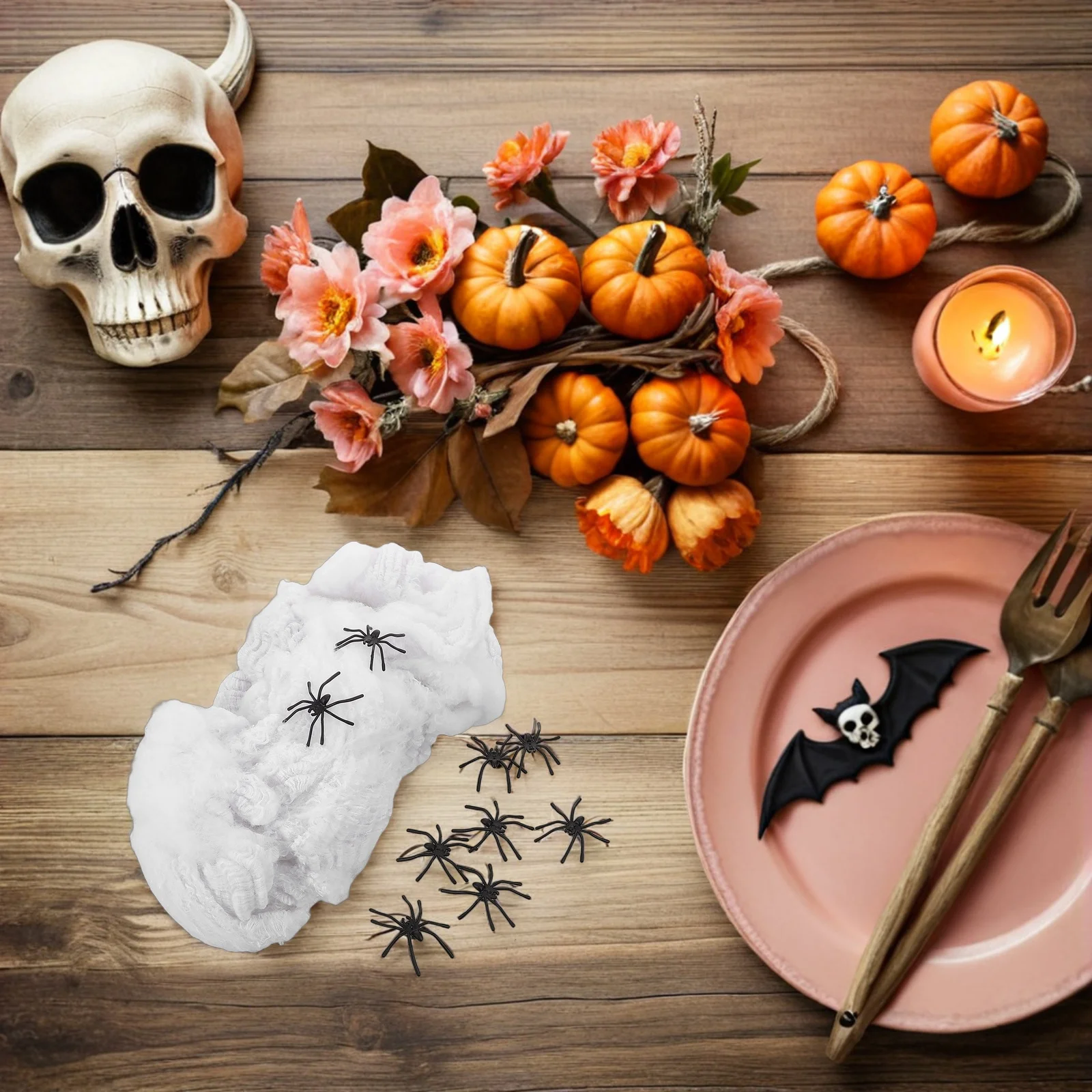 

Halloween Spider Web Decorations Outdoor Fake Spiderwebs Props for Jokes Scare Artificial Prank Spiders Cotton Rope Cobwebs