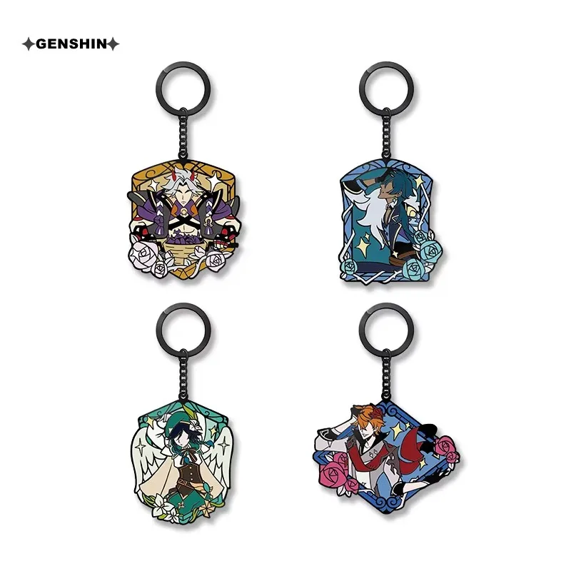 

Anime Metal Accessory Game Genshin Impact Cosplay Zinc Alloy Earthly Venti Kaeya Childe Arataki Itto Keychain Halloween Pendant