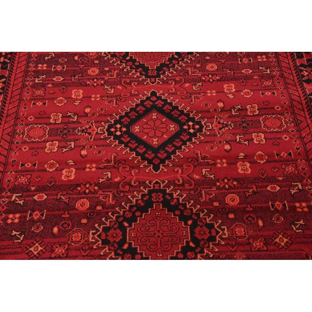 Sheibani Tekke Area Rug - 5'3 x 8' Red and Black Rectangle