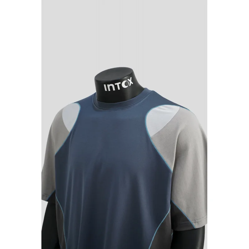 

Свободная мужская футболка с короткими рукавами с цветными блоками, модный, свободный, эластичный, дышащий, летний спортивный дизайн, топ