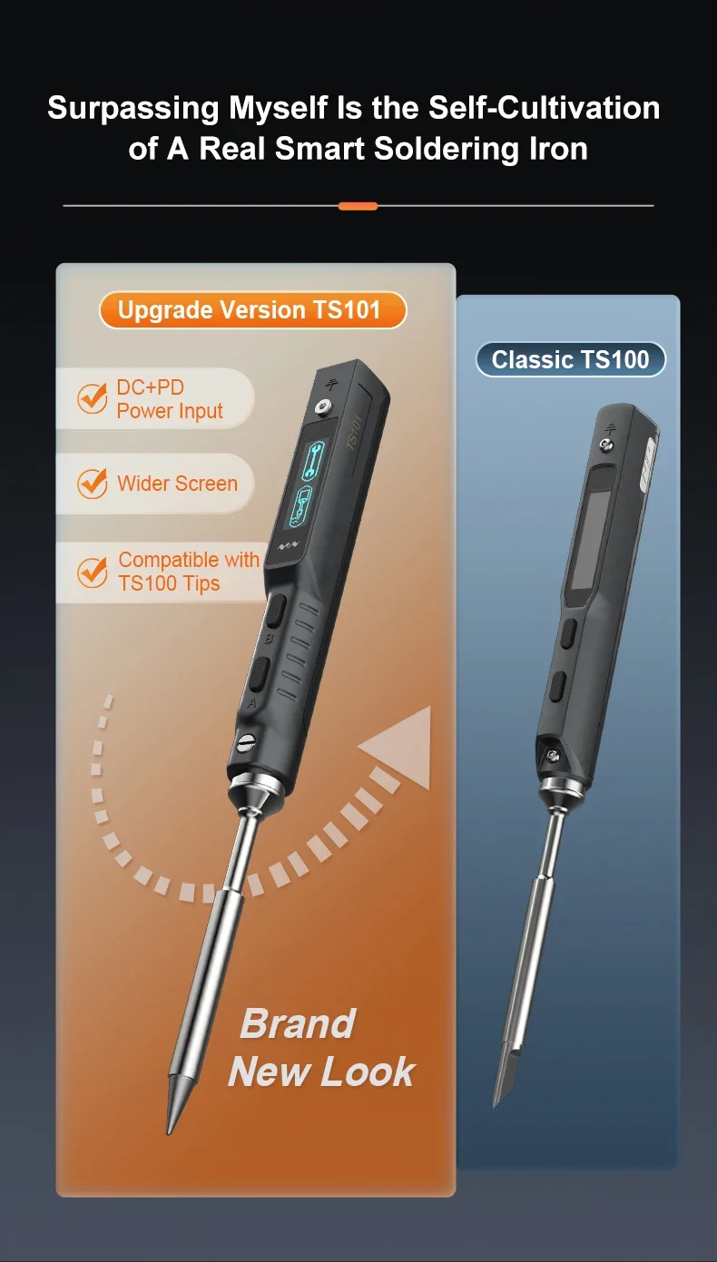 Original TS101 65W Mini Digital Electric Soldering Iron LCD Programable Display Adjustable Temperature Digital Solder Station