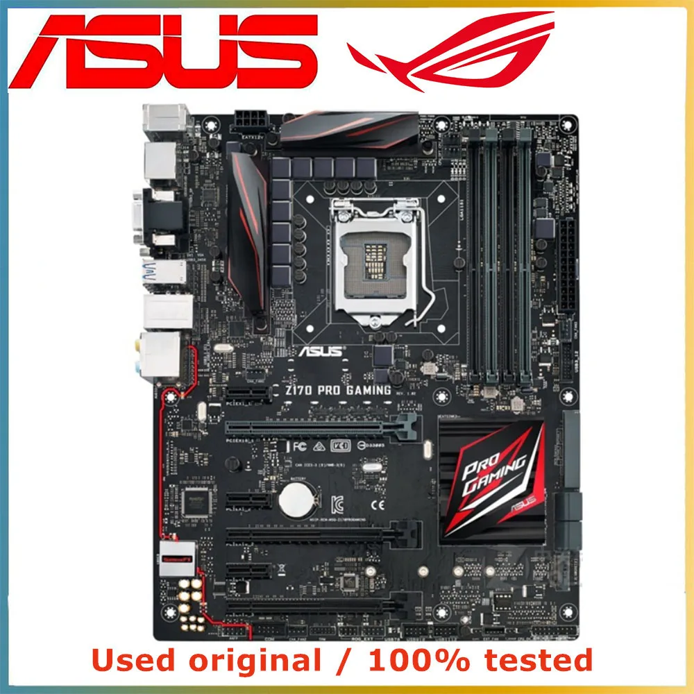 Imagem -03 - Placa-mãe do Computador do Jogo do Asus-z170 Pro Lga 1151 Ddr4 64g Mainboard do Desktop M.2 Nvme Pci-e 3.0 X16