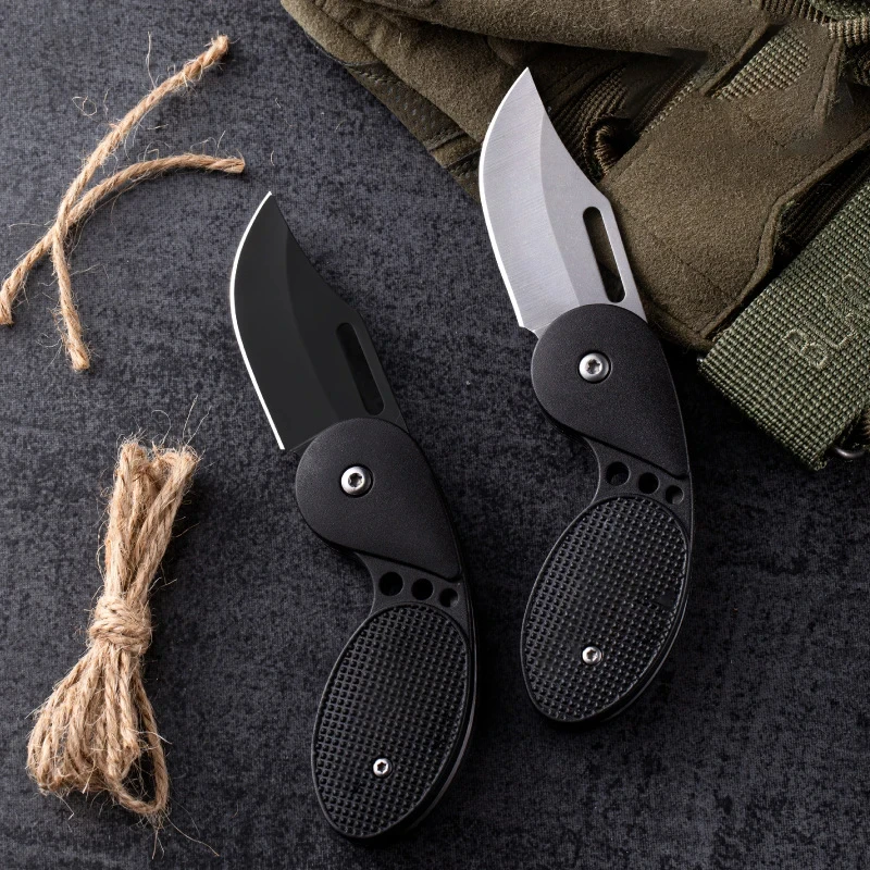 Outdoor Folding Knife Mini Multifunctional Zipper Knife Utility Knife Outdoor Survival EDC Gadget Keychain Pendant Pocket Knife