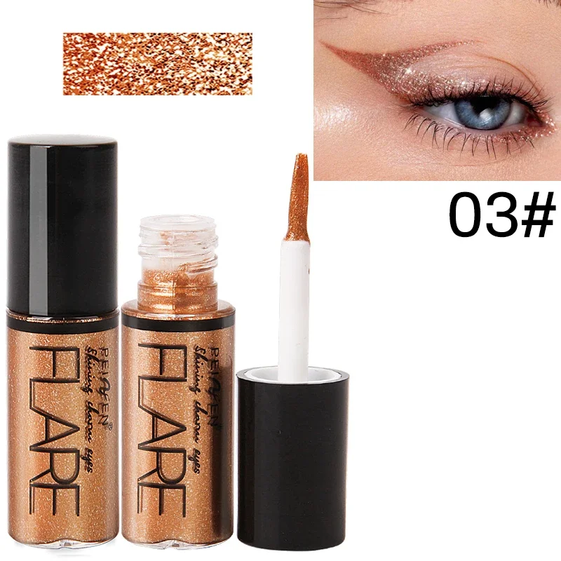 Pearlescent Shiny Liquid Eyeliner Pigment Silver Rose Gold Glitter Sequins Waterproof Eyeliners Eyeshadow Cosmetics Women Makeup