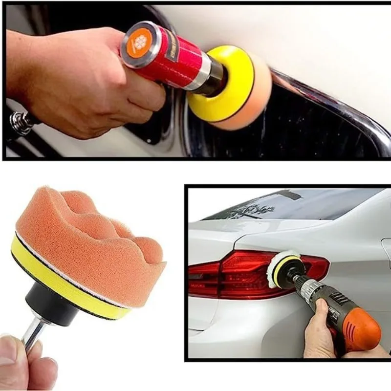 11PCS 3/5/7 Inch Polishing Pads Car Drill Bits Sponge Wool Polishing Pads Car Buffer Polisher for Sanding, Waxing, Sealing Glaze