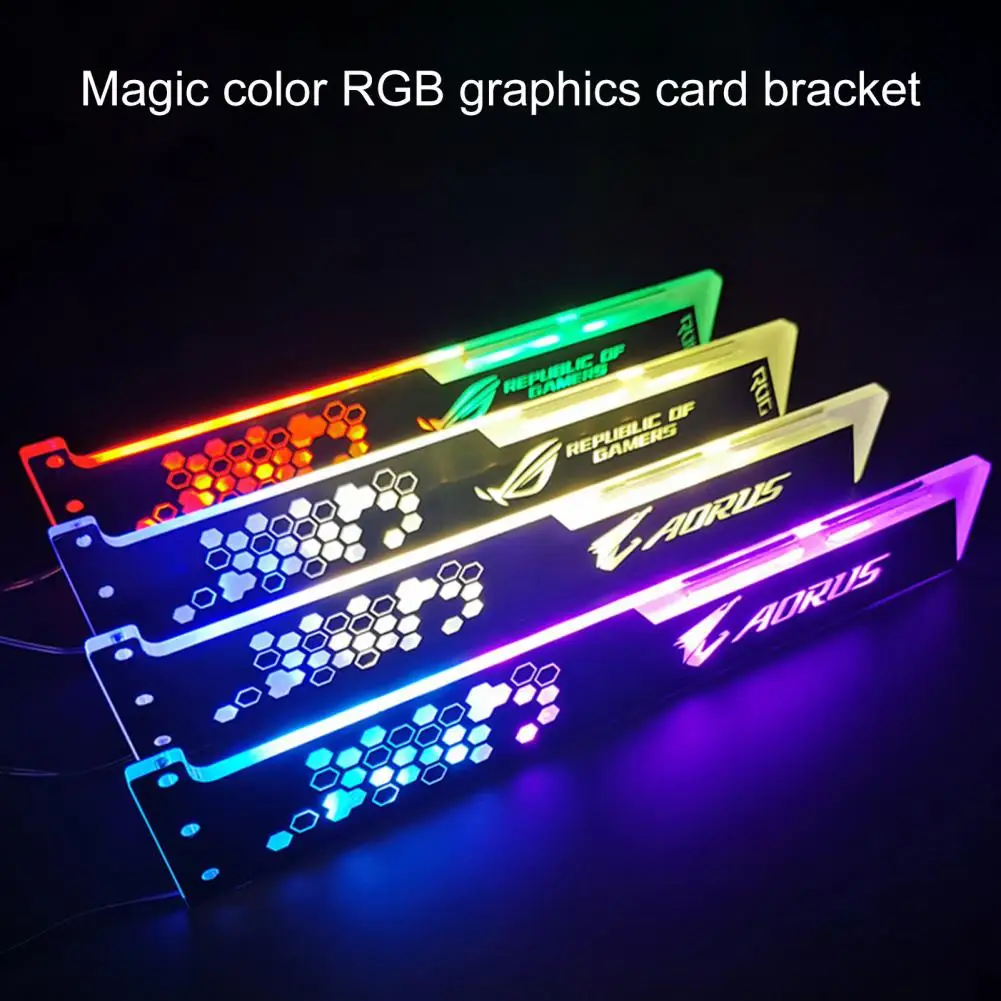 للكمبيوتر بطاقة الرسومات المضيئة قوس RGB GPU دعم LED هيكل قوي 12 لون للكمبيوتر