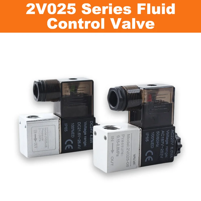 2V025 Series 2/2 Way Direct Acting Solenoid Valve 12V 24V 220V 1/4