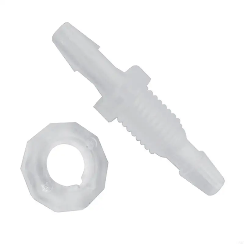 H58C 10 sets Leak proof Threaded Hose Barbed Bulkhead Connectors 3/16 Thru-Bulk Bulkhead for Secure Use Durable
