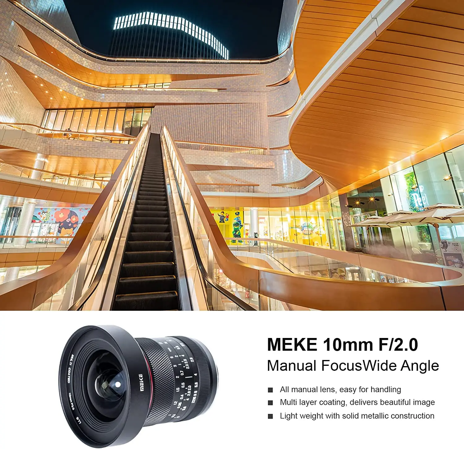 Meike 10mm F2.0 Ultra Wide Angle Zero Distortion APS-C Manual Focus Lens for Sony E/Fuji X/Canon/Nikon Z Mount