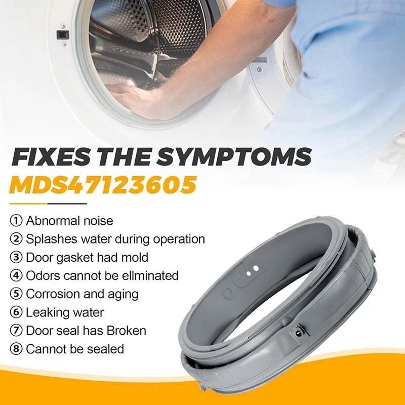 MDS47123605 Washer Door Boot Gasket Rubber Seal Replacement for WM3470HVA WM3470HWA WM3570HVA WM3770HWA-A09G view 4