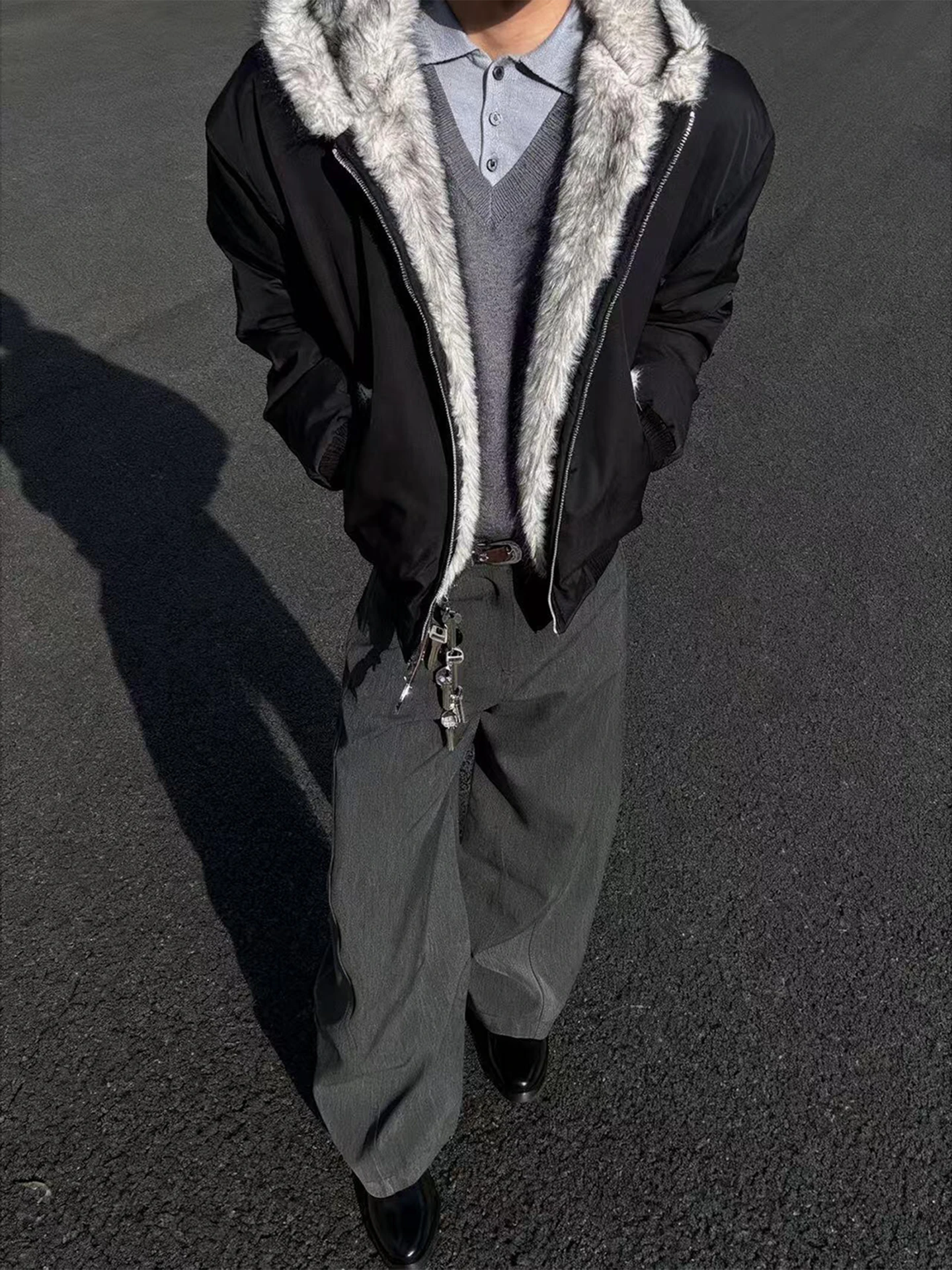 

Теплая хлопковая куртка с флисовой подкладкой, воротником из искусственного меха норки и капюшоном American Wolf King Mountain Eagle, мужское зимнее пальто