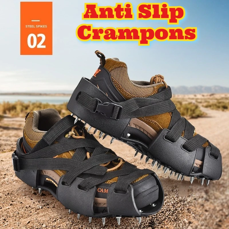 الثقيلة المضادة للانزلاق الجليد المرابط الأشرطة المشي لمسافات طويلة الثلوج الجر الأحذية المسامير في الهواء الطلق الشتاء معدات السلامة تسلق الجبال الصيد