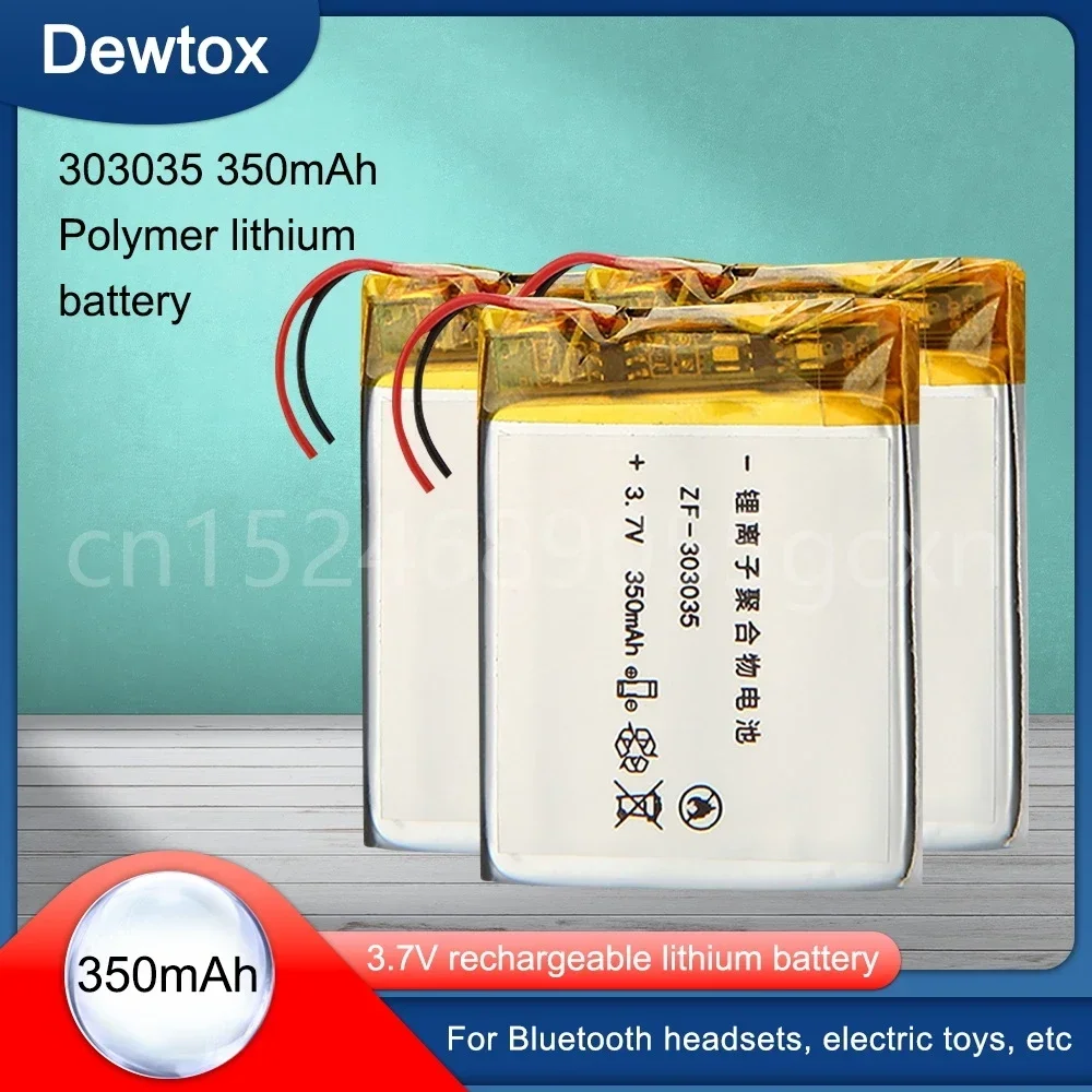 3.7V 350mAh 303035 Lithium Polymer Li-Po Li Ion Battery for GPS MP4 Camera Power Bank Tablet Electric Toys PAD DVD Lipo Cells