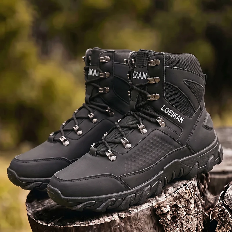 Men High‑cut Tactical Boots PU Mesh Non‑slip Thick Sole Male Outdoor Ankle Boots image 4
