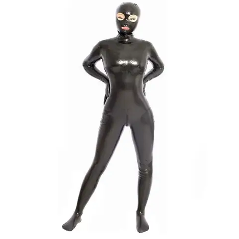Women's Cosplay Full Bodysuit PVC Shiny Leather Leotard Sexy Stage performance Costume Jumpsuits Zipper Open Crotch Catsuit