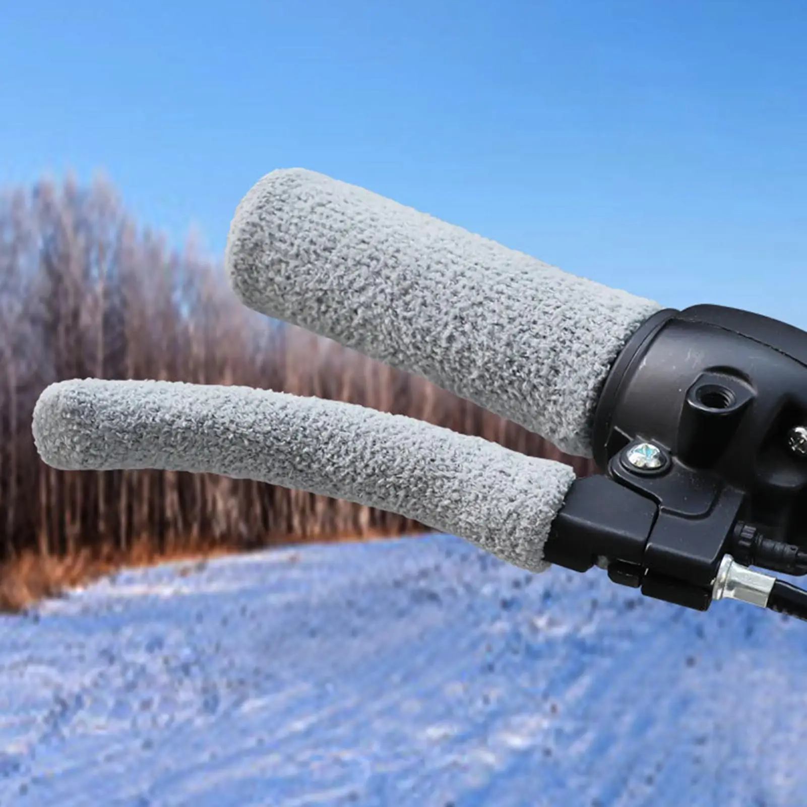 4pcs Motorcycle Handle Cover Set Soft Plush Motorcycle Handlebar Cover Electric Bike Handlebar Brake Lever Covers