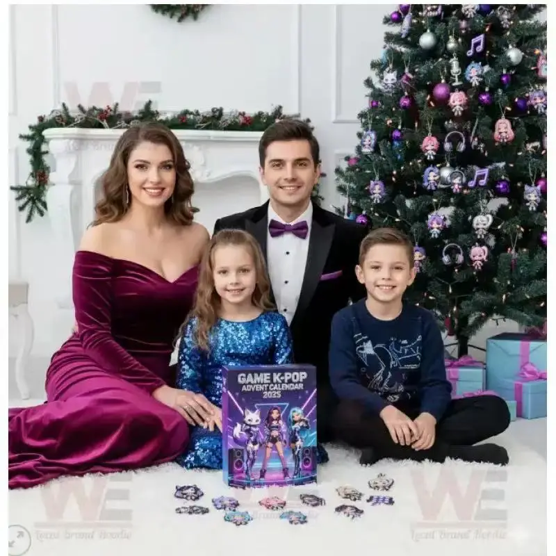 Kpop caçadores de demônios calendário do advento de natal huntrix rumi mira zoey saja meninos derpy tigre caixa cega brinquedos decoração de ano novo presentes