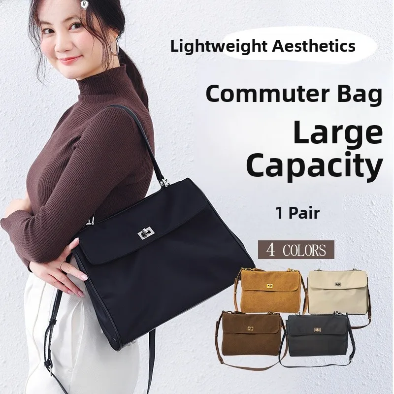 Fashionable Nylon Handbag Rose Noire Commuter Crossbody Bag Women's Universal Stylish Shoulder Bag Casual Simplicity Style