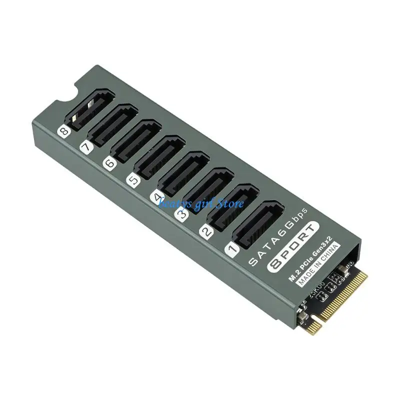 

C7AB 8 Port M.2 PCIe SATA3 6Gbps Expansion Card For Fast Speed Data Transfer And Multiple Hard Drives Connection
