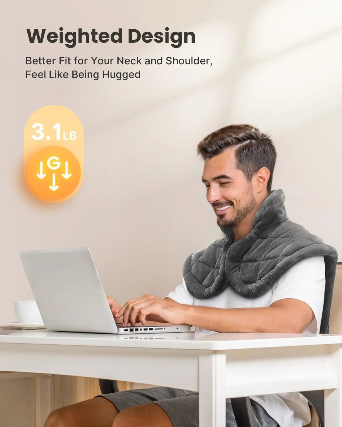Weighted Electric Heating Pad for Neck Shoulder Back 24x33, FSA Eligible HSA Store, Fathers Day Gift for Men Dad Gray