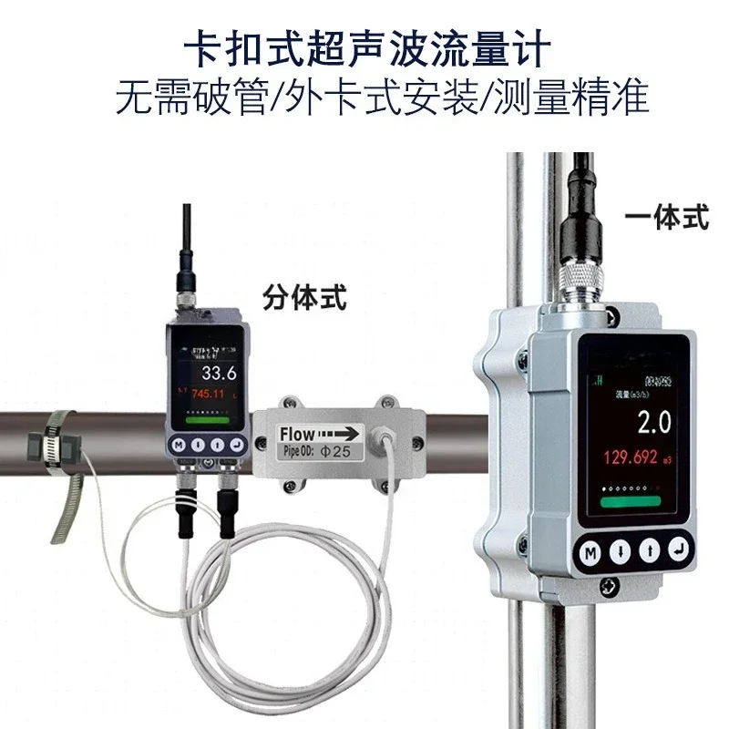 High-precision external card type small-diameter hose, ultrasonic flowmeter calipers with external buckles
