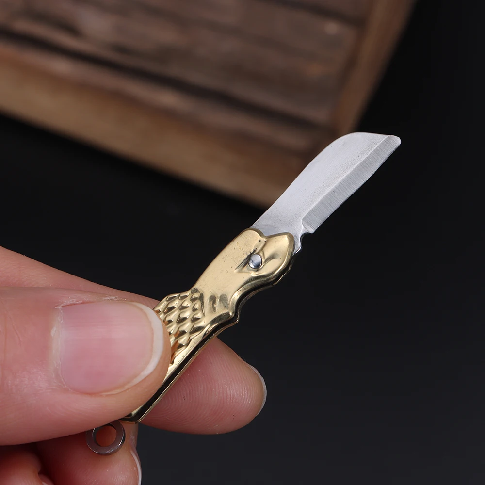 Folding Mini Knife Keychain Multifunctional Sharp Knife Stainless Self Defense Tool Portable Steel Express Unboxing Skin-Peeler