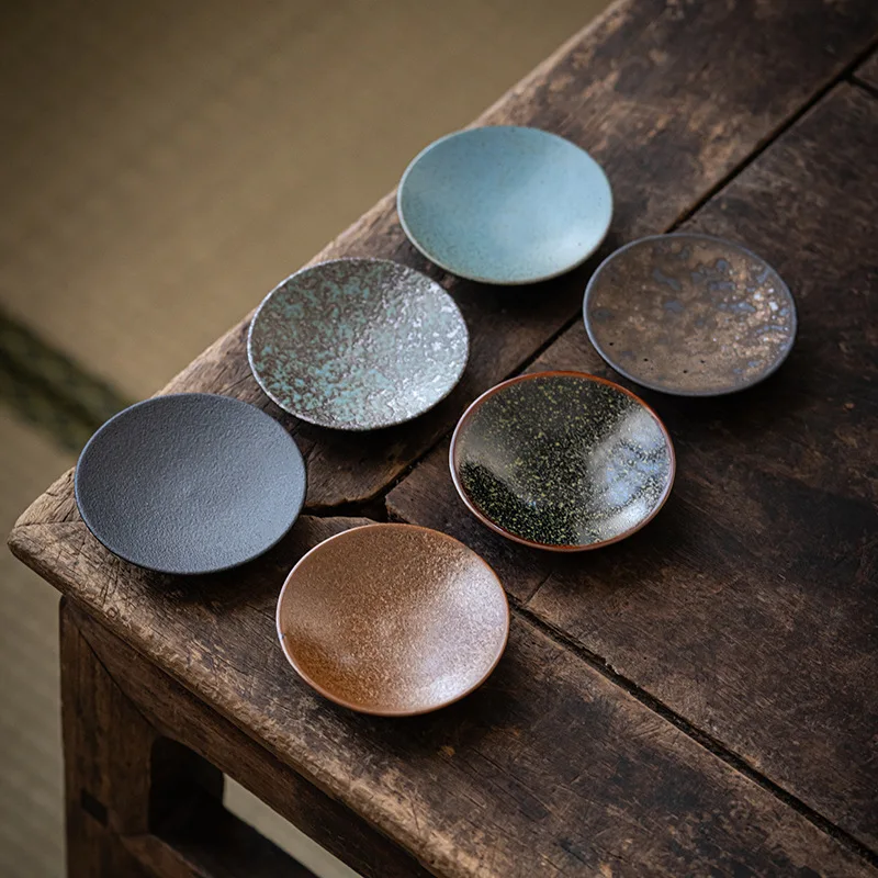 Rough Pottery Tea Coaster Round Heat Insulation Pad Ceramic Cup Mat Tea Set Ceremony Accessory Pot Holder Anti Scald Tea Saucer - view 2