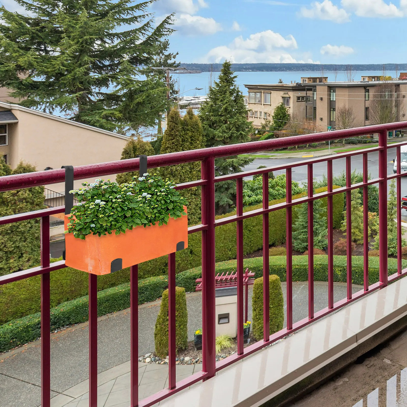 1Pair Minimalist Planter Hanger Bracket Adjustable 1-8Cm Sturdy Flowerpot Hanging Rack for Balcony Window Outdoor Garden Metal