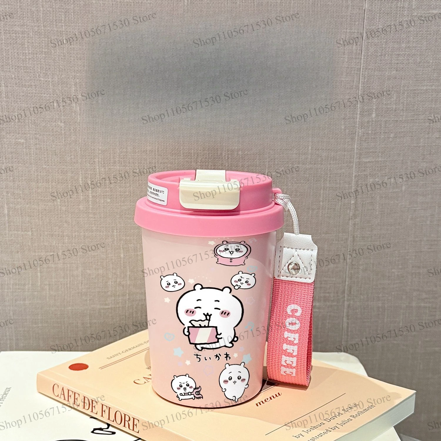 Kawaii Chiikawa Cartoon Thermos Cup Large Capacity Portable Straw Water Bottle for Student School Sports Men Women Cartoon Cute