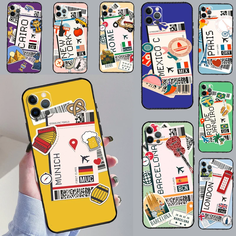 حافظة New York TOKYO Traveltickets لهاتف Honor Magic 8 7 6 5 Pro لهاتف Honor X9c X9b X9a X8a X8b 50 70 90 200 400 Lite