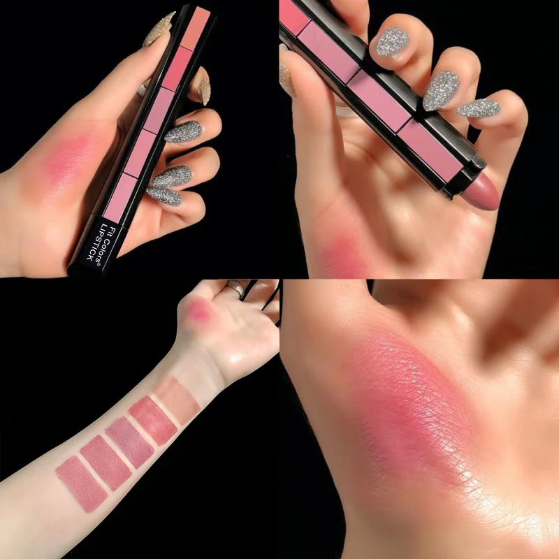 Zestaw 5 w 1 Matte Lipstick wodoodporny zestaw Nude Lipgloss długotrwały aksamitny czerwony Show cera seksowny odcień ust kosmetyk