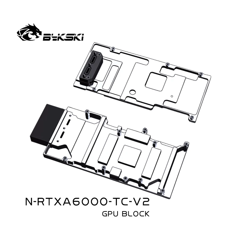 Bykski GPU Water Cooling Block Full Metal Cover With Back plate For Leadtek RTX A6000 / NVIDIA Tesla A40 48G N-RTXA6000-TC-V2